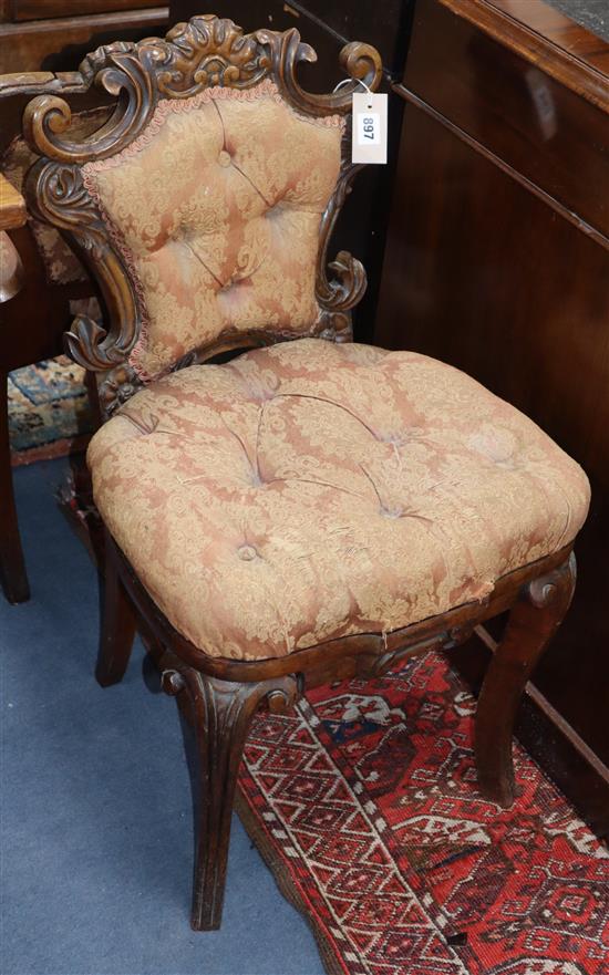 Two William IV carved mahogany side chairs